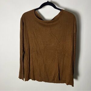 Bitte Kai Rand Sweater Sz Med Viscose Silk Brown Gold Long Sleeve EUC Metallic